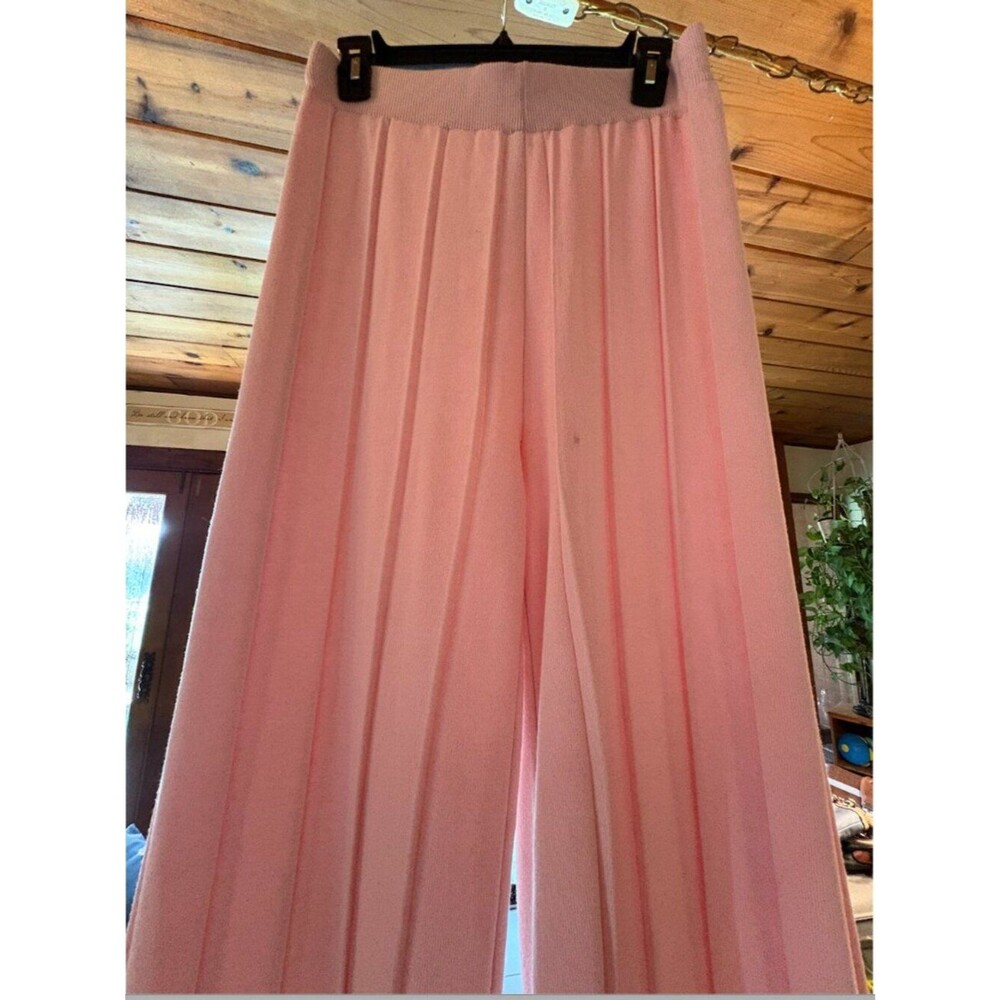 Pastel Blush Pink Pleated Wide-Leg Palazzo Pants